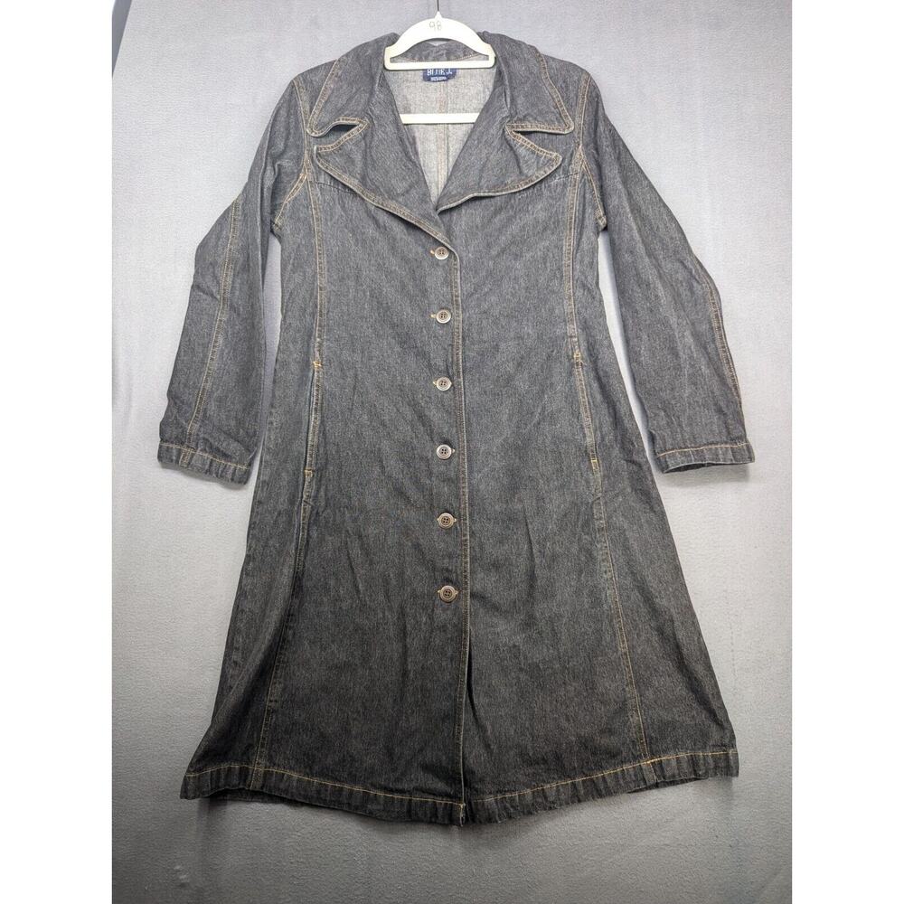 Vintage Blue J Jean Dress Duster Small Gray Denim Pockets